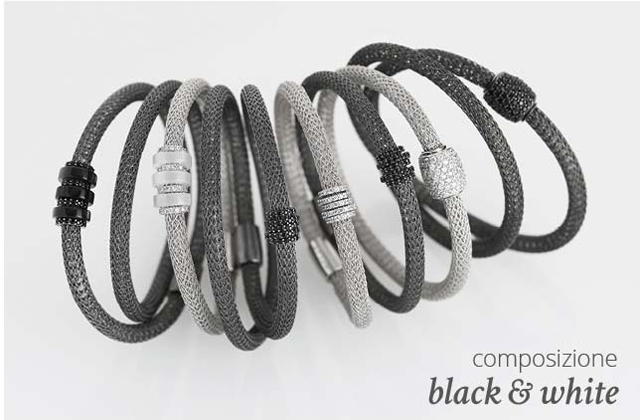 Collezione LOL Bracciali Argento Composizione Black & White | ECLAT Preziosi