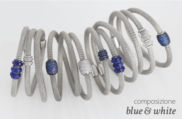 Collezione LOL Bracciali Argento Composizione Blue & White | ECLAT Preziosi