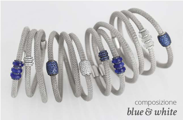Collezione LOL Bracciali Argento Composizione Blue & White | ECLAT Preziosi